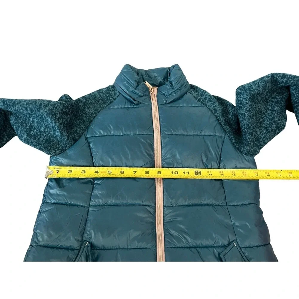 Michael Michael Kors‎ Hybrid Puffer Jacket Girls 14  Good Thumbhole Knit Sleeve